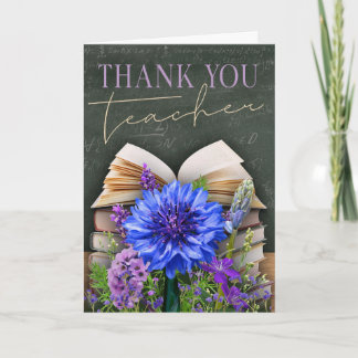Carte Thank You Teacher Floral Card