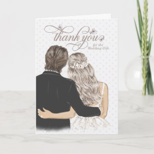 Carte Thank You Wedding Gift Bride and Groom Taupe