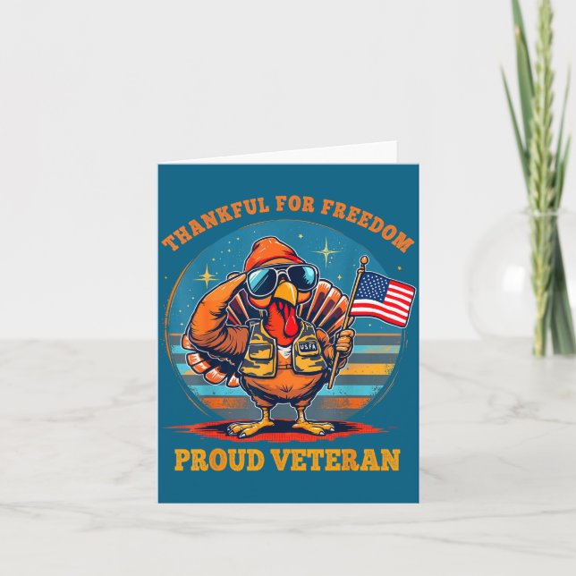 Carte Thankful For Dom – Proud American Veteran Thanksgi (Devant)