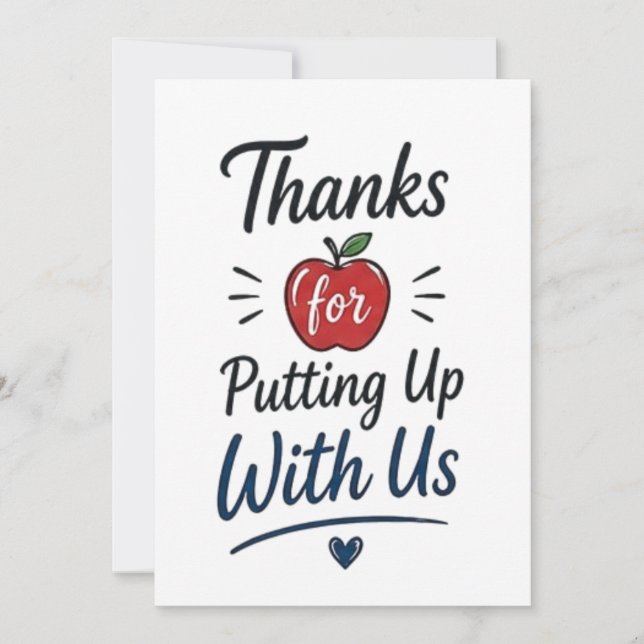 Carte Thanks for Putting Up With Us (Devant)