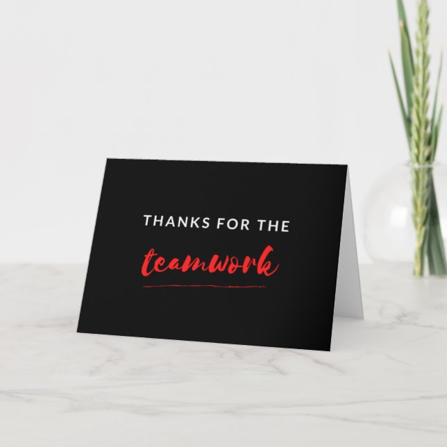 Carte Thanks For The Teamwork (Devant)