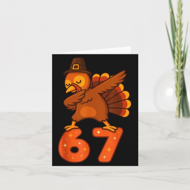 Carte Thanksgiving 67 Meme Six Seven Funny Turkey  (Devant)