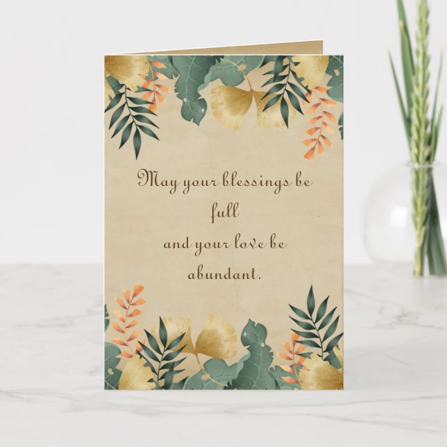 Carte Thanksgiving Autumn Fall Vintage Card (Devant)