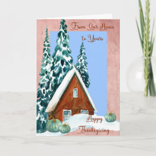 Carte Thanksgiving avec A-Frame House