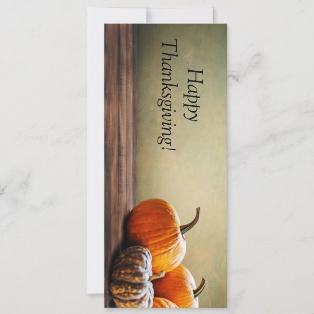 Carte Thanksgiving avec citrouilles d'automne (Devant)
