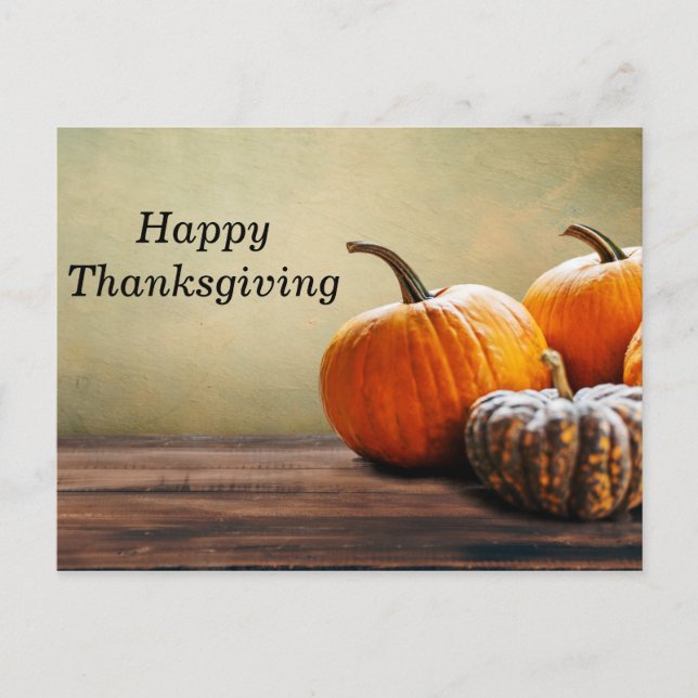 Carte Thanksgiving avec citrouilles d'automne (Devant)