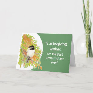 Carte Thanksgiving Bird Automne Grand-mère