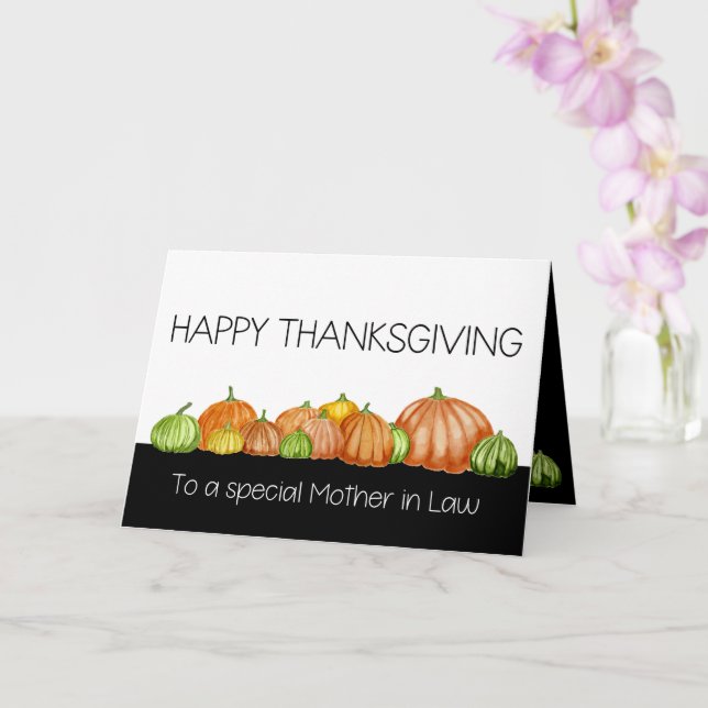 Carte Thanksgiving Citrouille de Mère en droit (Orchidée)