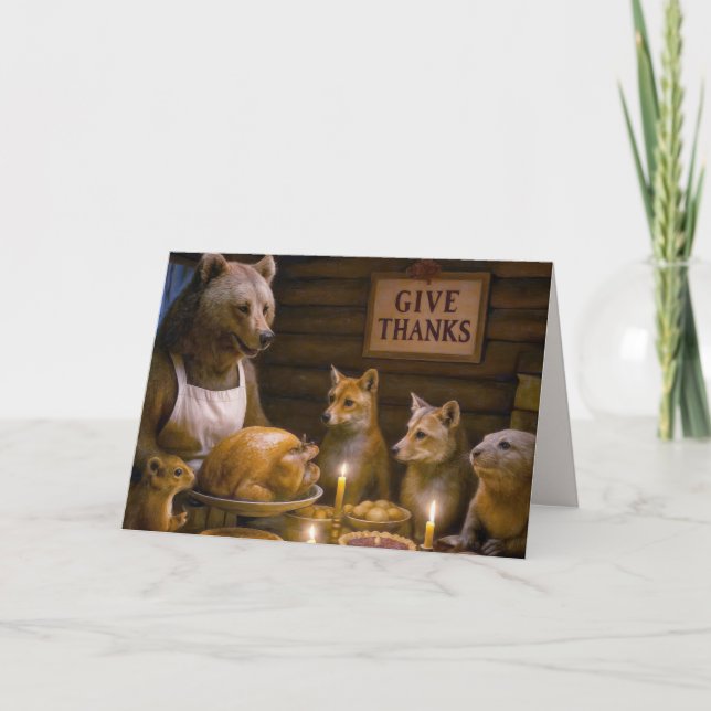 Carte Thanksgiving Day Wildlife Turkey Dinner (Devant)