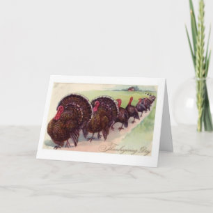Carte Thanksgiving de la Turquie vintage