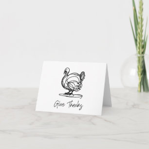 Carte Thanksgiving "Donner Merci" Live Turkey