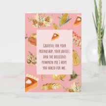 Carte Thanksgiving - Drôle apporter la tarte citro