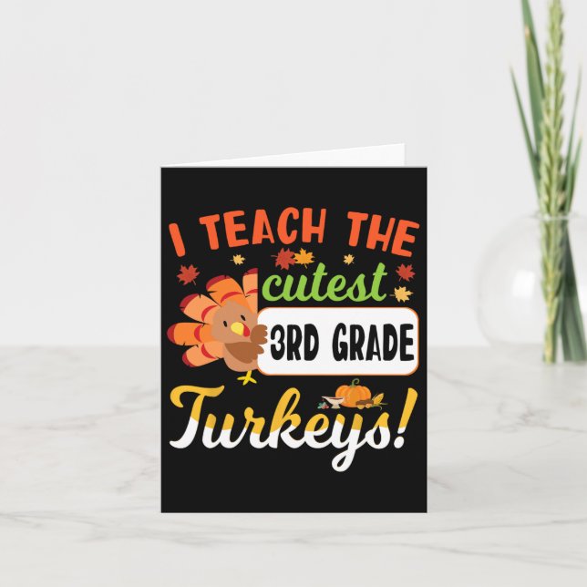Carte Thanksgiving Enseignant I Enseigner La 3ème Année  (Devant)