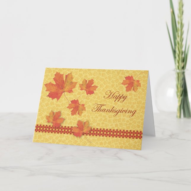 Carte Thanksgiving Feuille en chute (Devant)