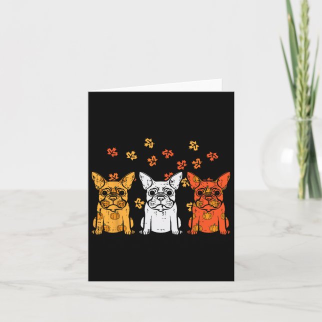 Carte Thanksgiving French Buldog Fall Frenchie Dog Men (Devant)