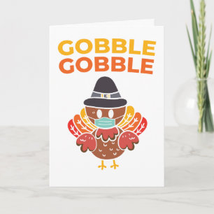 Carte Thanksgiving Gobble Gobble Funky Turkey Mask