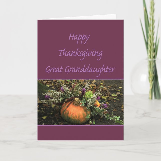 Carte Thanksgiving Great Grandgirl (Devant)