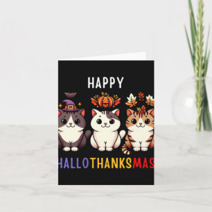 Carte Thanksgiving Halloween Noël Chats Happy Hallot