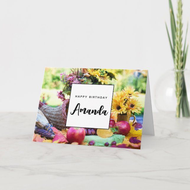 Carte Thanksgiving Holiday Autumn Harvest Table Annivers (Devant)