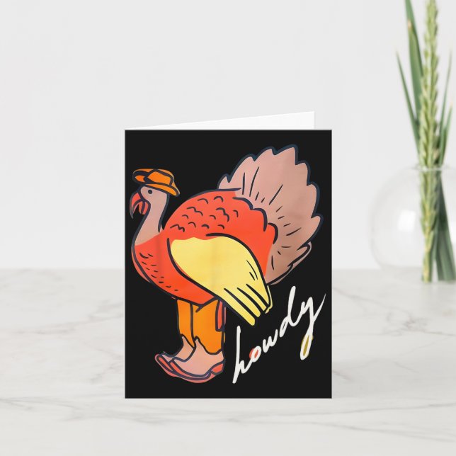 Carte Thanksgiving Howdy Turkey (Devant)
