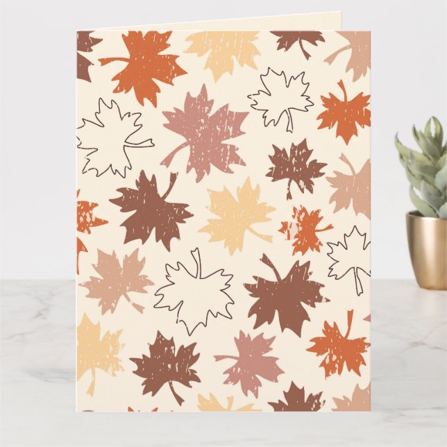 Carte Thanksgiving jour design, automne feuilles naturel (Petite plante)