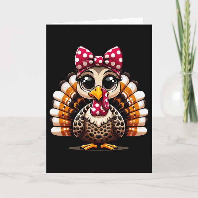 Carte Thanksgiving Leopard Turquie Thanksgiving Automne  (Devant)