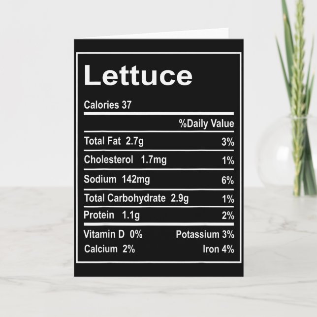 Carte Thanksgiving Lettuce Nutrition Facts Men Women Chr (Devant)