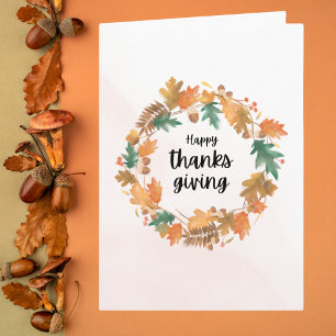 Carte Thanksgiving minimaliste Automne