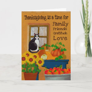 Carte Thanksgiving personnalisé Chat du sud-ouest