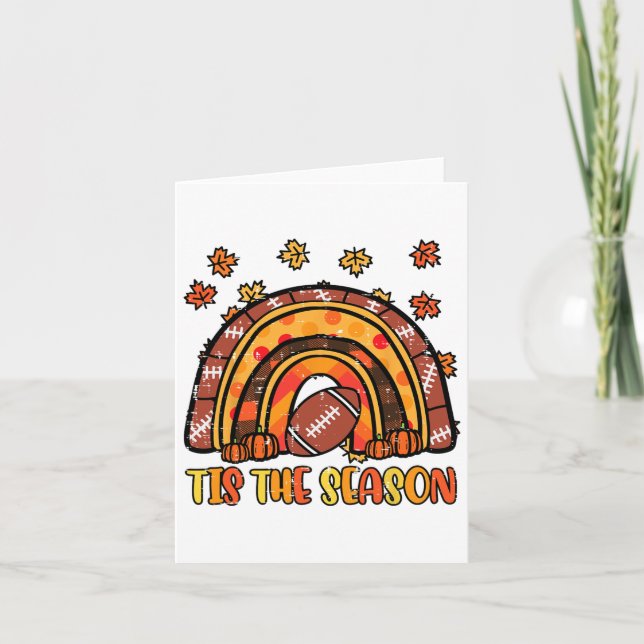 Carte Thanksgiving Rainbow Footbyll Cette Saison Automne (Devant)