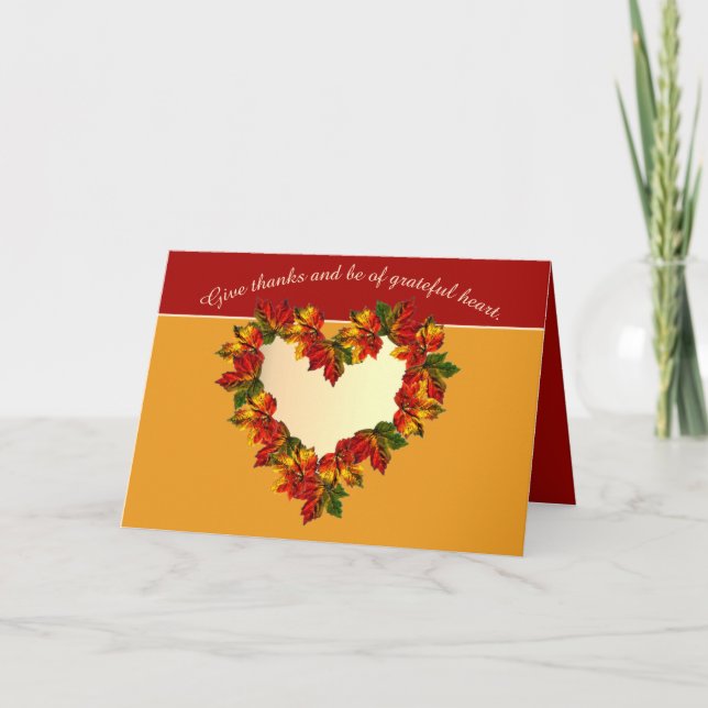 Carte Thanksgiving reconnaissant 5" de coeur x7 " (Devant)