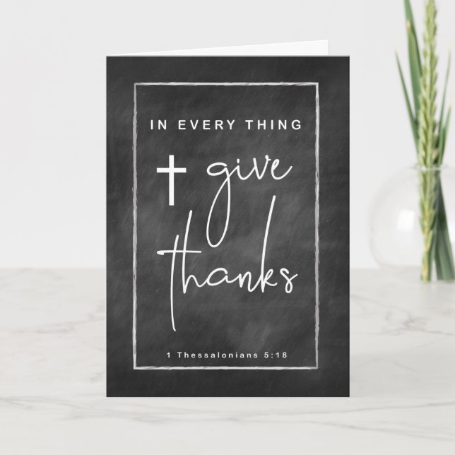 Carte Thanksgiving Religieux Donner Merci Chalkboard Loo (Devant)