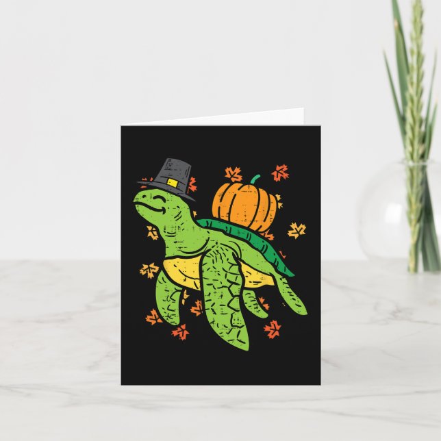 Carte Thanksgiving Sea Turtle Cute Tortoise Fall Men Wad (Devant)
