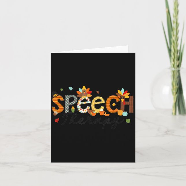Carte Thanksgiving Speech Therapy Thankful Slp Turkey Sp (Devant)