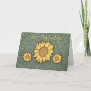Carte Thanksgiving Sunflowers