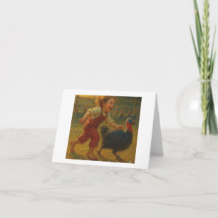 Carte Thanksgiving Turkey Chase,
