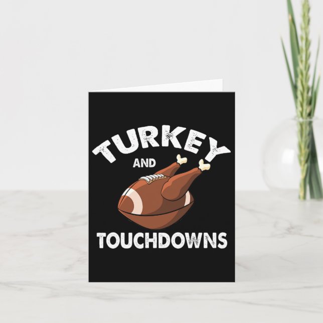 Carte Thanksgiving Turquie Et Touchdowns Football Hommes (Devant)
