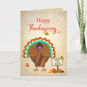 Carte Thanksgiving Turquie Manifestation Humour Vague C