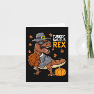 Carte Thanksgiving Turquie Saurus T Rex Pilgrim Dinosaur