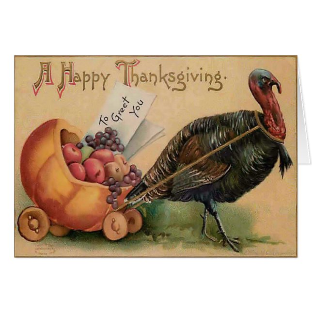 Carte Thanksgiving vintage (Devant horizontal)