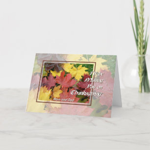 Carte Thanksgiving Vous Manquez Maman Papa Feuille