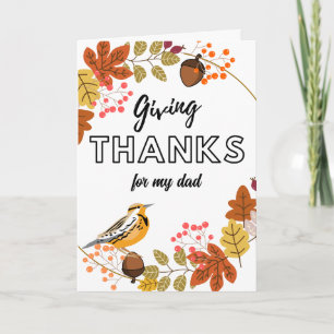 Carte Thanksgiving Wreath pour père papa front personnal