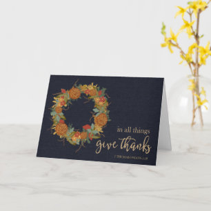Carte Thanksgiving Wreath Scriture Donner Merci