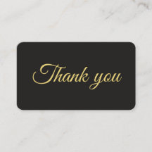 Carte Thankyou Décontracté Black et Gold moderne M