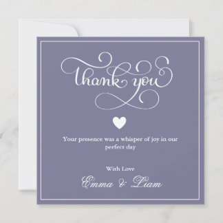 Carte Thankyou minimale Mariage plat Twilight Bloo
