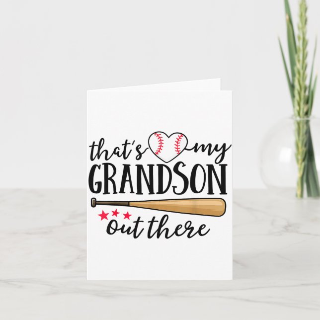 Carte That's My Grandson Out There Baseball Grandma Squa (Devant)