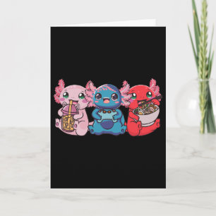 Carte Thé à bulles de thé Axolotl Bo Gaming Gamer Ramen 