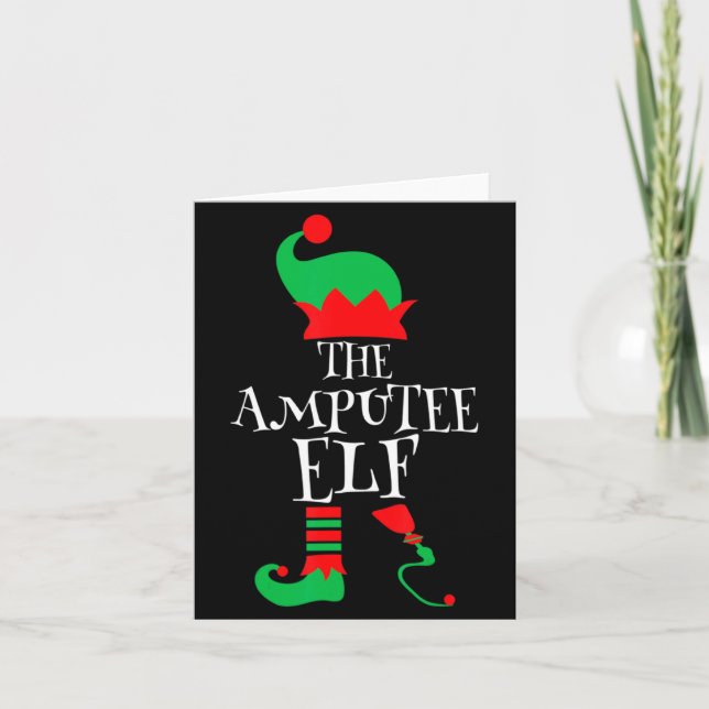 Carte The Amputee Elf Christmas Funny Limb Surgery Joke  (Devant)