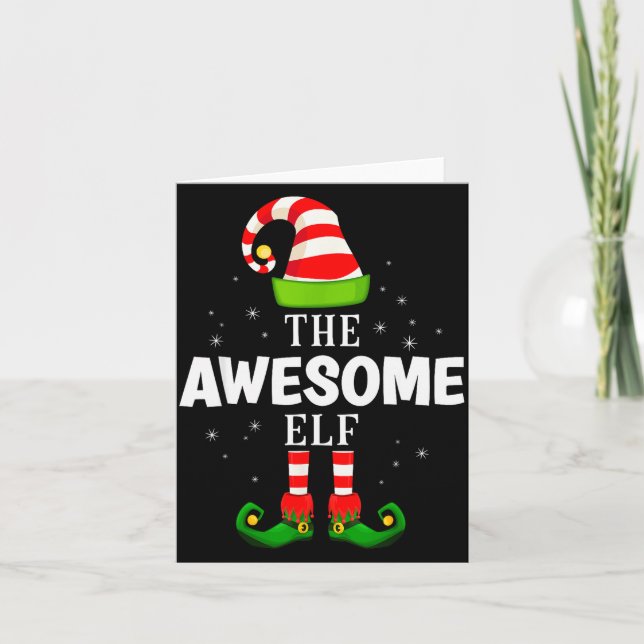 Carte The Awesome Elf Christmas Pjs Matching Pajama  (Devant)