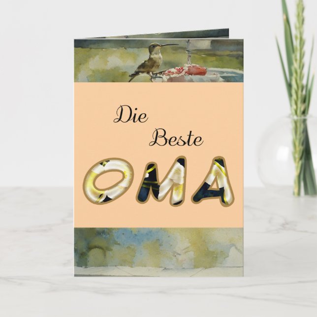 Carte The Best Oma In German Folded Greeting Card (Devant)